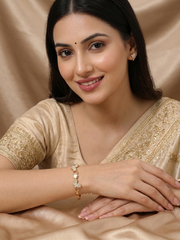 Butterfly Heart Crystal Gold Bracelet