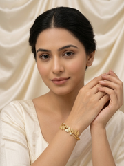 Leaf Vine Crystal Gold Bracelet
