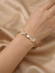 Butterfly Heart Crystal Gold Bracelet