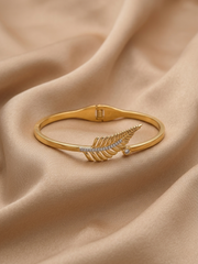 Feather Crystal Gold Bracelet