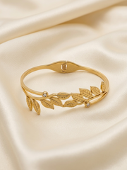Leaf Vine Crystal Gold Bracelet